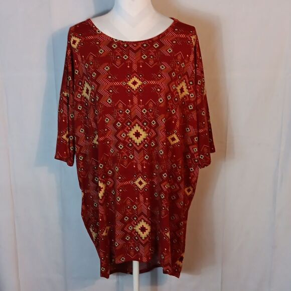 LuLaRoe Aztec Print High Low Blouse - Picture 1 of 7